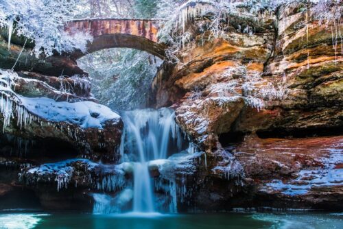 Hocking Hills Ohio in winter