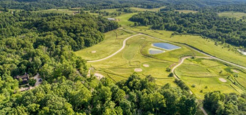 Ariel view of the golf course at Glenlaurel.