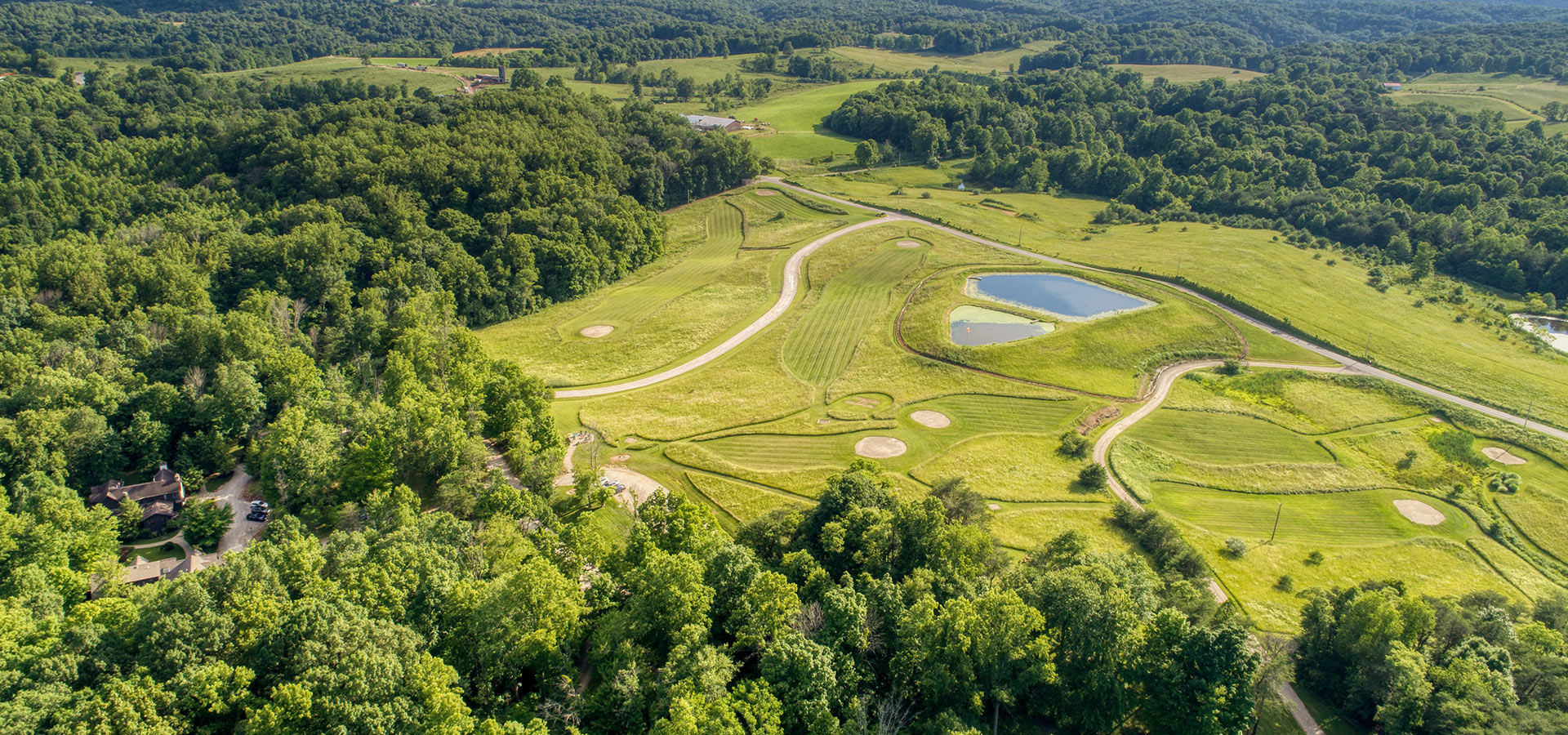 Ariel view of the golf course at Glenlaurel.