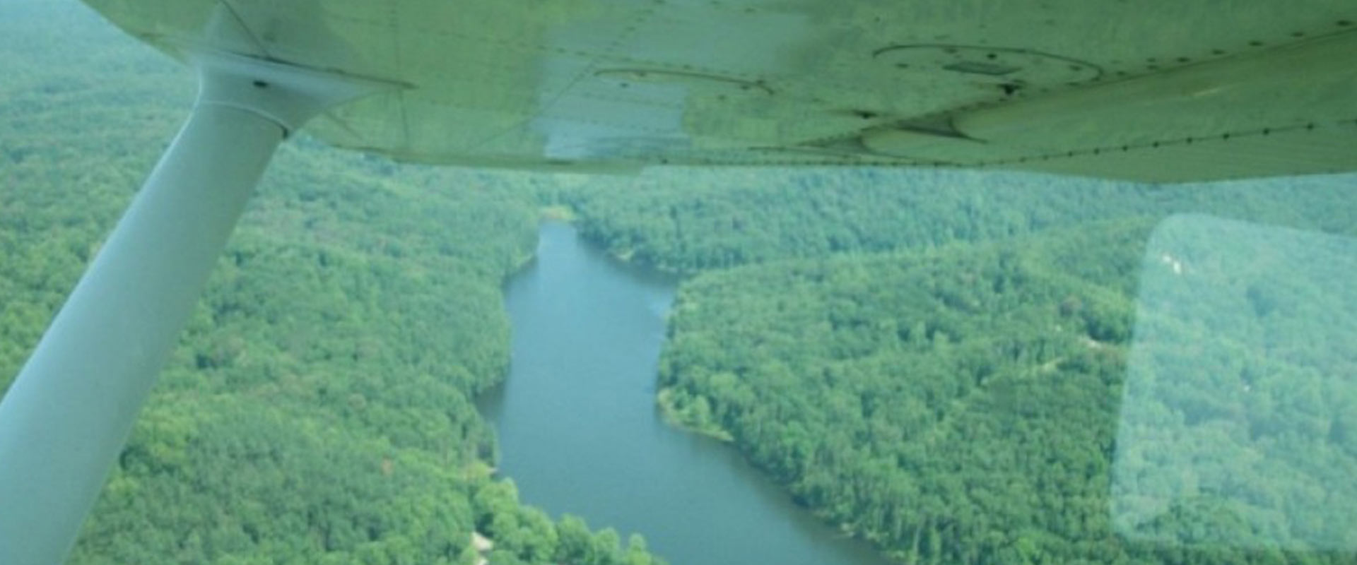 View of Hocking Hills from an airplane.