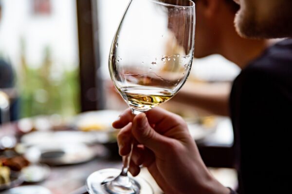Couple enjoying a wine tasting at Hocking Hills winery